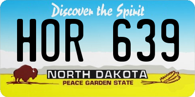 ND license plate HOR639