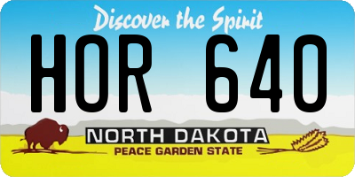ND license plate HOR640