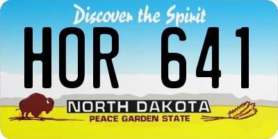 ND license plate HOR641