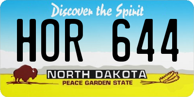 ND license plate HOR644