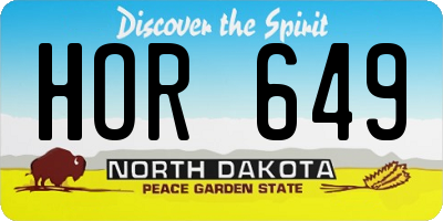 ND license plate HOR649