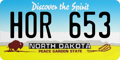 ND license plate HOR653