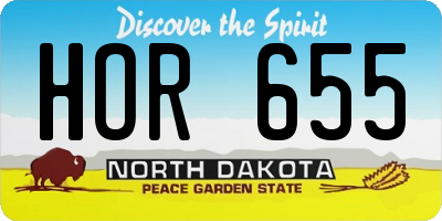 ND license plate HOR655