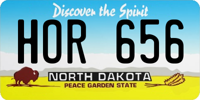 ND license plate HOR656