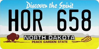 ND license plate HOR658