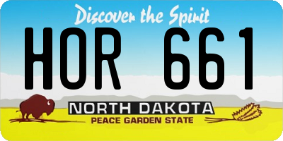ND license plate HOR661