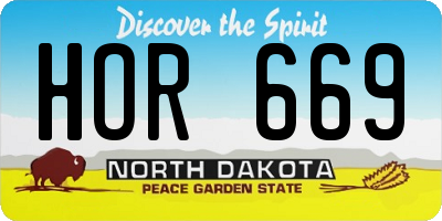 ND license plate HOR669