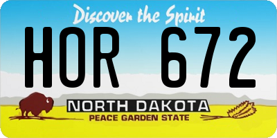 ND license plate HOR672