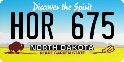ND license plate HOR675