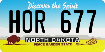 ND license plate HOR677