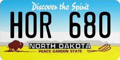 ND license plate HOR680