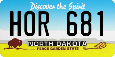 ND license plate HOR681
