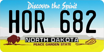 ND license plate HOR682