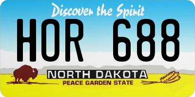 ND license plate HOR688