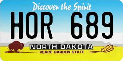 ND license plate HOR689