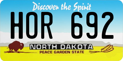 ND license plate HOR692