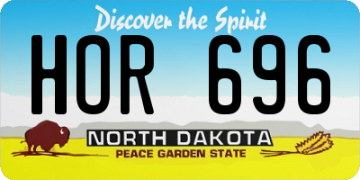 ND license plate HOR696