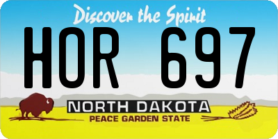 ND license plate HOR697