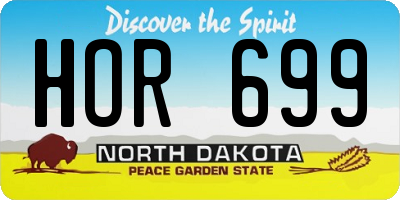 ND license plate HOR699