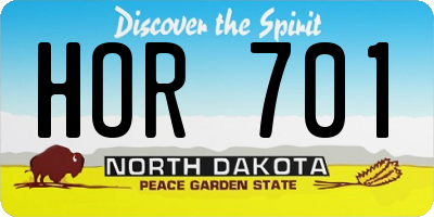 ND license plate HOR701