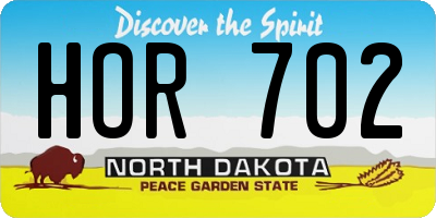 ND license plate HOR702