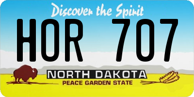ND license plate HOR707