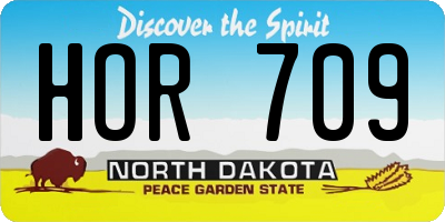 ND license plate HOR709