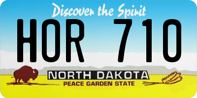 ND license plate HOR710