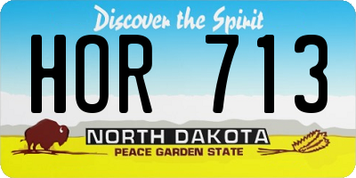 ND license plate HOR713