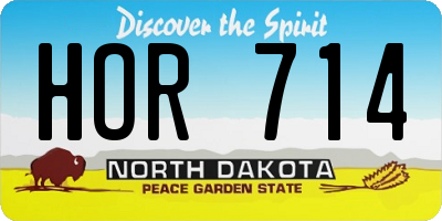 ND license plate HOR714
