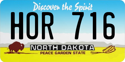 ND license plate HOR716