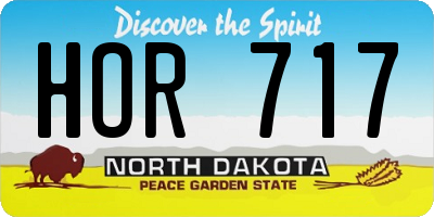 ND license plate HOR717