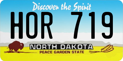 ND license plate HOR719
