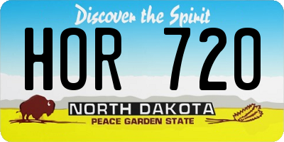 ND license plate HOR720