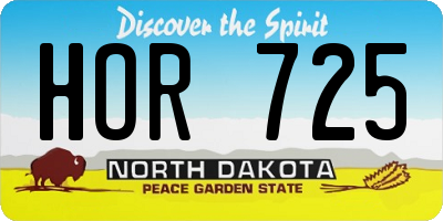 ND license plate HOR725