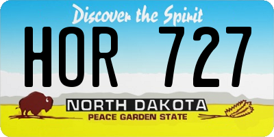 ND license plate HOR727