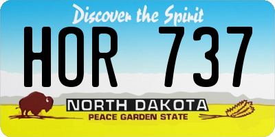 ND license plate HOR737