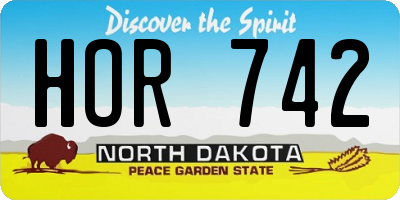ND license plate HOR742