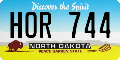 ND license plate HOR744