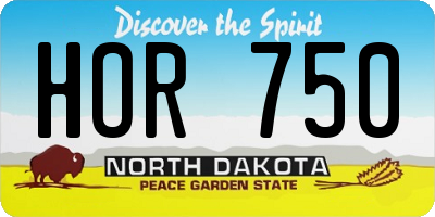 ND license plate HOR750