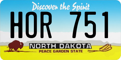 ND license plate HOR751