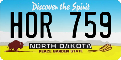 ND license plate HOR759
