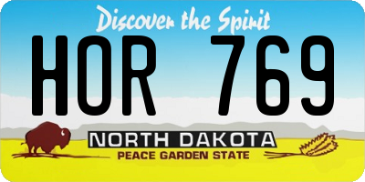 ND license plate HOR769