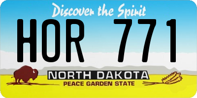 ND license plate HOR771