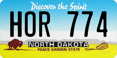 ND license plate HOR774