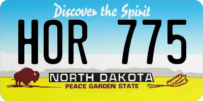 ND license plate HOR775