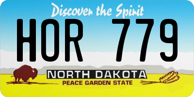 ND license plate HOR779