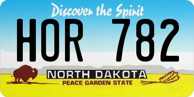 ND license plate HOR782