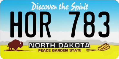 ND license plate HOR783