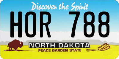 ND license plate HOR788